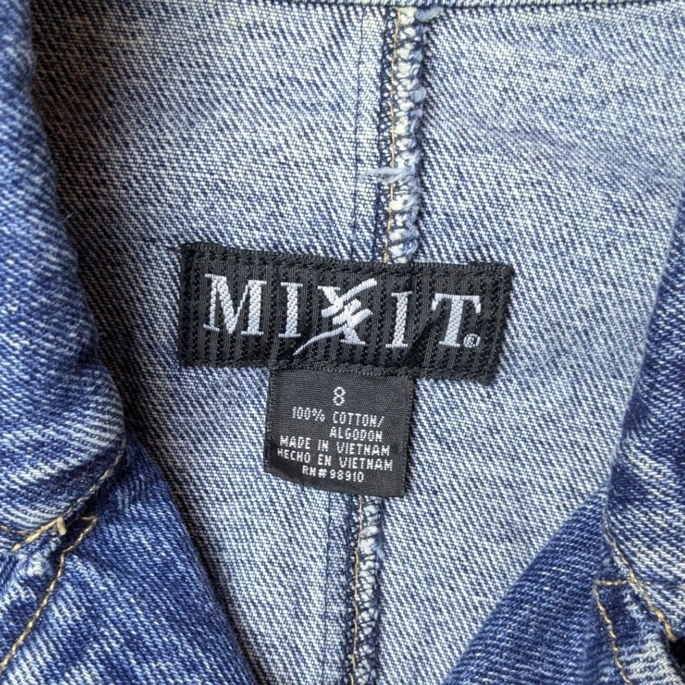 Mixit Y2K Moto Military Short‎ Denim Jacket Women's 8